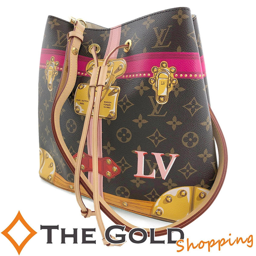 Louis Vuitton NeoNoe Trunk Monogram Crossbody Bag Canvas Leather Red Brown